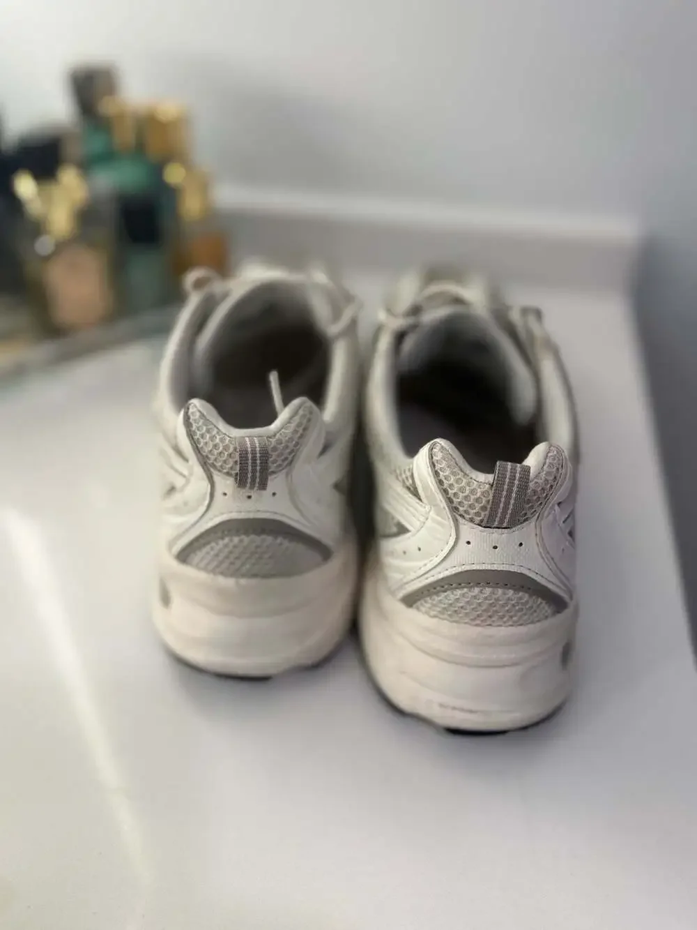 New Balance 530 White Silver Metallic Running Shoes Size 10 US Men